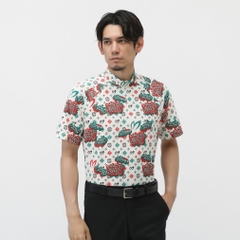 MASTER BUNNY EDITION Men's Golf Wear Nylon Honeycomb Tricot Speech Bubble Print Short Sleeve High Neck Cut and Sewn 7585167603