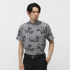 MASTER BUNNY EDITION Men's Golf Wear Nylon Honeycomb Tricot Speech Bubble Print Short Sleeve High Neck Cut and Sewn 7585167603