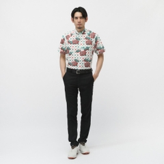 MASTER BUNNY EDITION Men's Golf Wear Nylon Honeycomb Tricot Speech Bubble Print Short Sleeve High Neck Cut and Sewn 7585167603