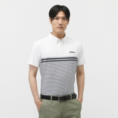 Titleist Men's Golf Wear Yarn-Dyed Panel Stripe Shirt TMPMS118J