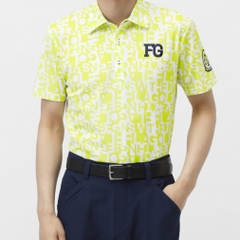 FILA Men's Golf Wear Typography Style Print Short Sleeve Shirt 744604