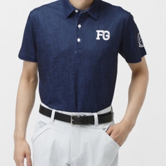 FILA Men's Golf Wear Typography Style Print Short Sleeve Shirt 744604