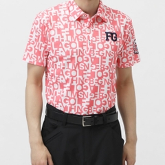 FILA Men's Golf Wear Typography Style Print Short Sleeve Shirt 744604