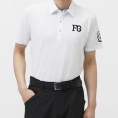 FILA Men's Golf Wear Typography Style Print Short Sleeve Shirt 744604