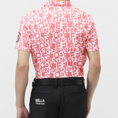 FILA Men's Golf Wear Typography Style Print Short Sleeve Shirt 744604