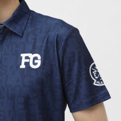 FILA Men's Golf Wear Typography Style Print Short Sleeve Shirt 744604