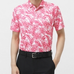 FILA Men's Golf Wear Botanical Print Short Sleeve Shirt 744606