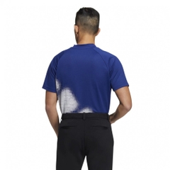 adidas Men's Golf Wear Big Logo Short Sleeve Mock Neck Shirt