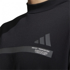 adidas Men's Golf Wear Big Logo Short Sleeve Mock Neck Shirt