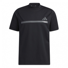 adidas Men's Golf Wear Big Logo Short Sleeve Mock Neck Shirt