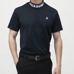 Jack Bunny Men's Golf Wear Double Face Pique Short Sleeve Mock Neck Shirt 2625167111
