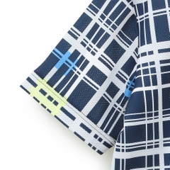 Callaway Men's Golf Wear Ventilated Mesh Check Pattern Short Sleeve Shirt C24134115