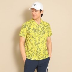 Callaway Men's Golf Wear Multi-Color Print Mesh Pique Open Collar Shirt