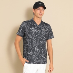 Callaway Men's Golf Wear Multi-Color Print Mesh Pique Open Collar Shirt