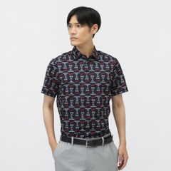 PING Men's Golf Wear Dot Mesh All-Over Pattern Short Sleeve Polo Shirt 6215260703