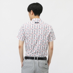 PING Men's Golf Wear Dot Mesh All-Over Pattern Short Sleeve Polo Shirt 6215260703