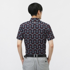 PING Men's Golf Wear Dot Mesh All-Over Pattern Short Sleeve Polo Shirt 6215260703