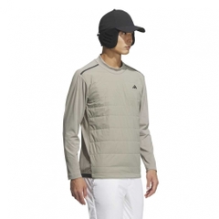adidas Men's Golf Wear adizero Frost Guard Insulated Quilt Combination Long Sleeve Mock Neck Shirt JUJ83