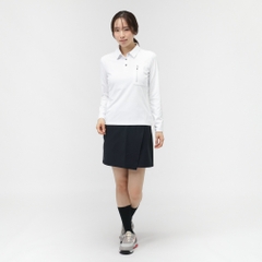 DESCENTE GOLF Women's Golf Apparel Long Sleeve Polo Shirt with Chest Zip Pocket DG5FLS50L