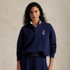 RALPH LAUREN Women's Golf Apparel Polo Bear Fleece Long Sleeve Polo Shirt FW25-2652
