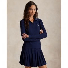 RALPH LAUREN Women's Golf Apparel Cable Quarter Zip Long Sleeve Polo Shirt FW25-2654