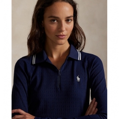 RALPH LAUREN Women's Golf Apparel Cable Quarter Zip Long Sleeve Polo Shirt FW25-2654