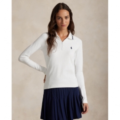 RALPH LAUREN Women's Golf Apparel Cable Quarter Zip Long Sleeve Polo Shirt FW25-2655