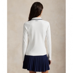 RALPH LAUREN Women's Golf Apparel Cable Quarter Zip Long Sleeve Polo Shirt FW25-2655