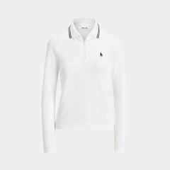 RALPH LAUREN Women's Golf Apparel Cable Quarter Zip Long Sleeve Polo Shirt FW25-2655