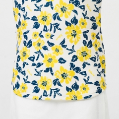 kolwin Women's Golf Apparel Floral Print Short Sleeve Half Zip Shirt KO-1H2005Z