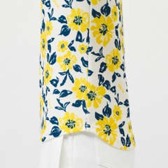 kolwin Women's Golf Apparel Floral Print Short Sleeve Half Zip Shirt KO-1H2005Z