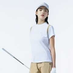 TIGORA Ladies' Golf Wear Heat Shielding UV Cut Pique Panel Short Sleeve Mock Shirt TR-1H2115H