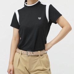 TIGORA Ladies' Golf Wear Heat Shielding UV Cut Pique Panel Short Sleeve Mock Shirt TR-1H2115H