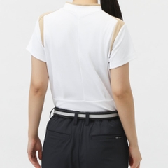 TIGORA Ladies' Golf Wear Heat Shielding UV Cut Pique Panel Short Sleeve Mock Shirt TR-1H2115H