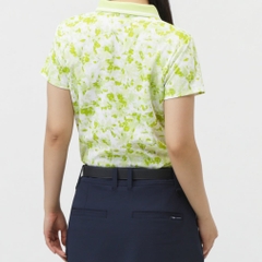 TIGORA Ladies' Golf Wear Heat Shielding UV Cut Pique Printed Pattern Short Sleeve Polo Shirt TR-1H2145P