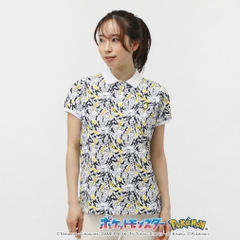 PEARLY GATES Women's Golf Apparel [Pokemon] (Pikachu, Slowpoke, Snorlax, Psyduck) All-Over Print Short Sleeve Polo Shirt 0555160336