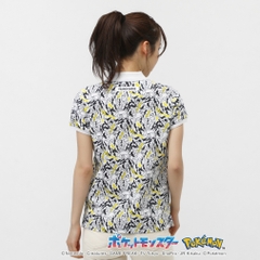 PEARLY GATES Women's Golf Apparel [Pokemon] (Pikachu, Slowpoke, Snorlax, Psyduck) All-Over Print Short Sleeve Polo Shirt 0555160336