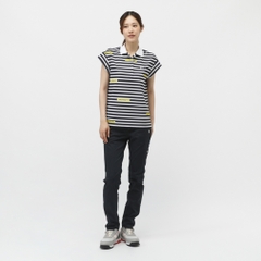 PEARLY GATES Women's Golf Apparel 4-Way Popcorn Short Sleeve Polo Shirt (Border Pattern) 0555160516