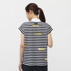 PEARLY GATES Women's Golf Apparel 4-Way Popcorn Short Sleeve Polo Shirt (Border Pattern) 0555160516