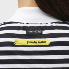 PEARLY GATES Women's Golf Apparel 4-Way Popcorn Short Sleeve Polo Shirt (Border Pattern) 0555160516