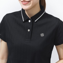 St ANDREWS Women's Golf Apparel Herringbone Jacquard Short Sleeve Polo 0436160202
