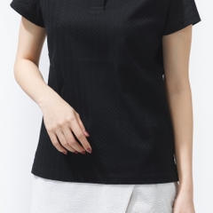 St ANDREWS Women's Golf Apparel Herringbone Jacquard Short Sleeve Polo 0436160202
