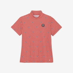 and per se Women's Golf Apparel COOL is COOL Printed Short Sleeve Mock Neck Shirt AFS9556X1