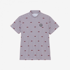 and per se Women's Golf Apparel COOL is COOL Printed Short Sleeve Mock Neck Shirt AFS9556X1