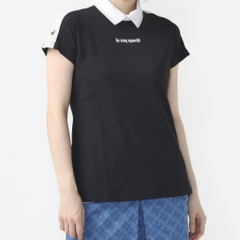 le coq sportif golf Women's Golf Wear [RIJOUME] High Neck Modified Collar Short Sleeve Shirt / SUNSCREEN QGWXJA25