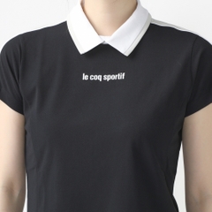le coq sportif golf Women's Golf Wear [RIJOUME] High Neck Modified Collar Short Sleeve Shirt / SUNSCREEN QGWXJA25