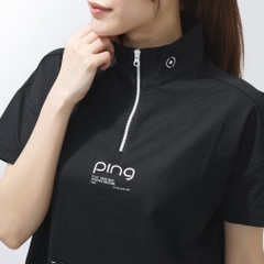 PING Women's Golf Apparel PE Seersucker Short Sleeve Half Zip Shirt 6226167500
