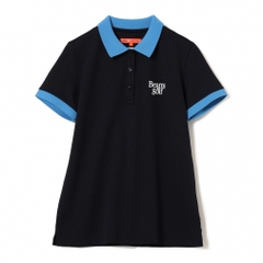 BEAMS GOLF Women's Golf Wear Under Collar Jacquard Polo Shirt 8302005144
