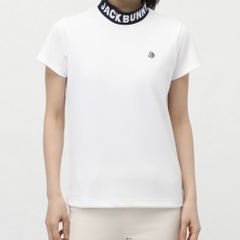 Jack Bunny Ladies' Golf Wear Double Face Pique S/S Mock Neck Shirt 2635167112