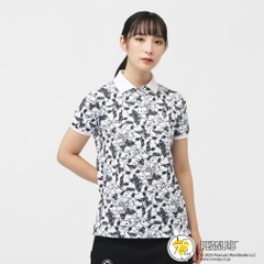 PEARLY GATES Women's Golf Apparel SNOOPY Primeflex Pique All-Over Pattern Short Sleeve Polo Shirt 0555260034